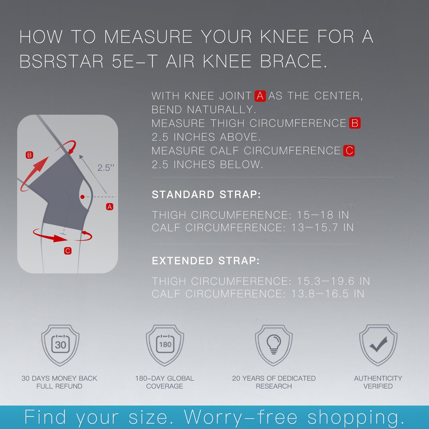 BSRSTAR 5E-T Knee Brace Designed for Running, Training & Everyday Performance
